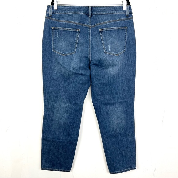 Talbots Boyfriend Flawless Five-Pocket Jeans Size 14 Dark Wash - Picture 3 of 3